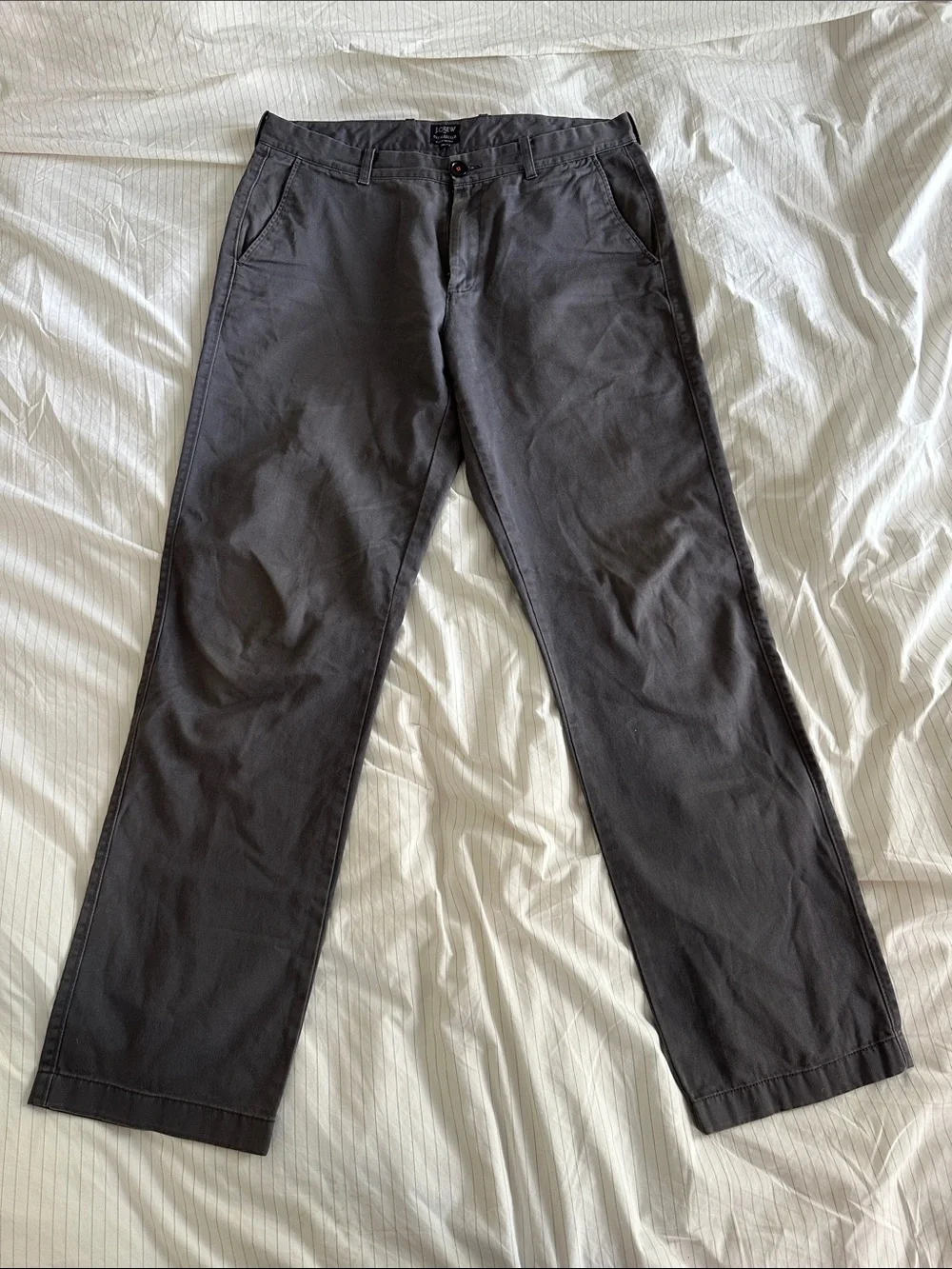 J. Crew Men's Bleecker Broken-In Chino Straight Pants 34x34 Grey